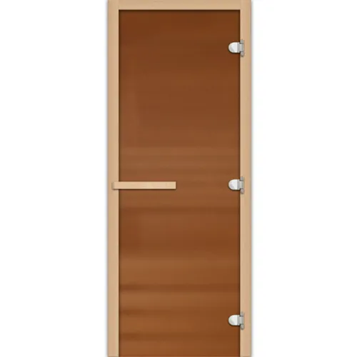 Дверь для сауны 80*200 Бронза матовая Fireway 3 петли 8мм