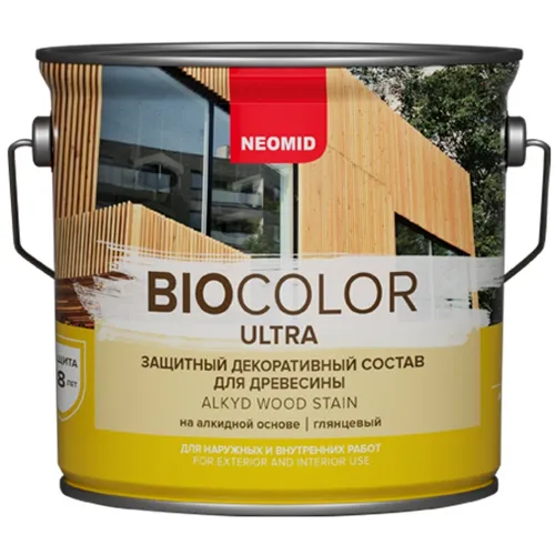 Пропитка для древесины Neomid BioColor Ultra белый (0,9л)